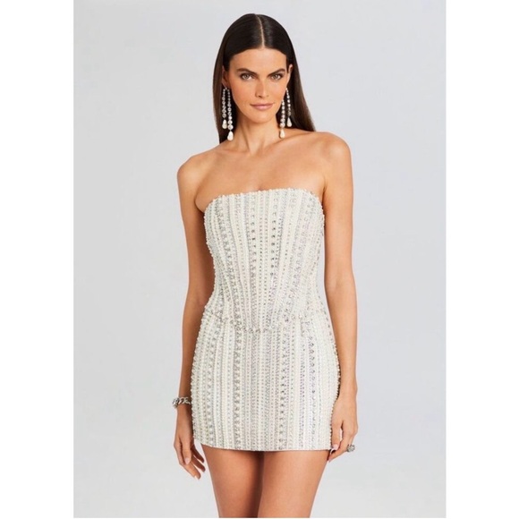 Retrofete Esmeray Strapless Embellished Dress Size S $1598 - Picture 3 of 16
